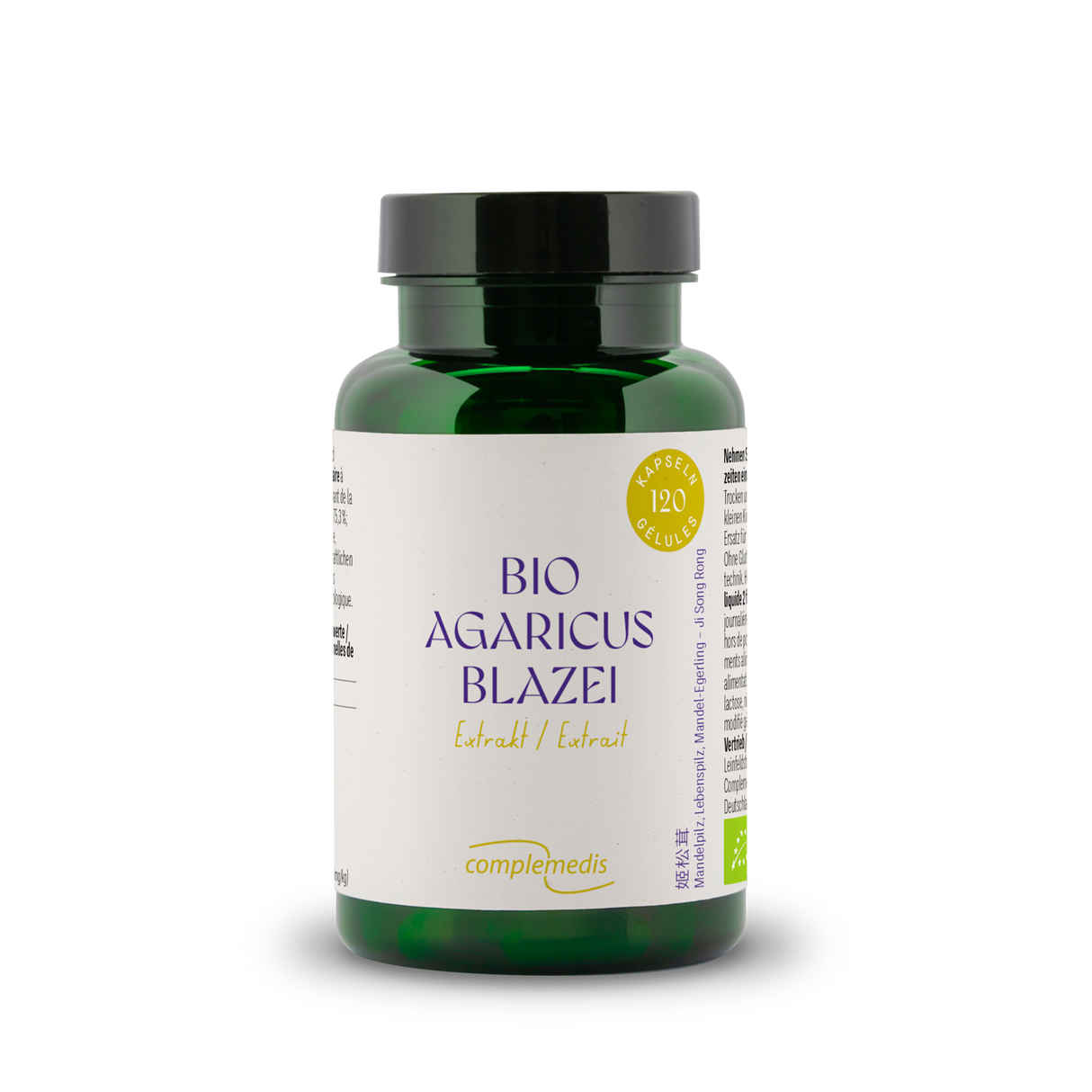 Agaricus blazei Extrakt, Bio, Dose mit 120 Kapseln